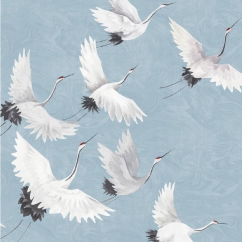 Serene Sky Crane Wallpaper —two rolls